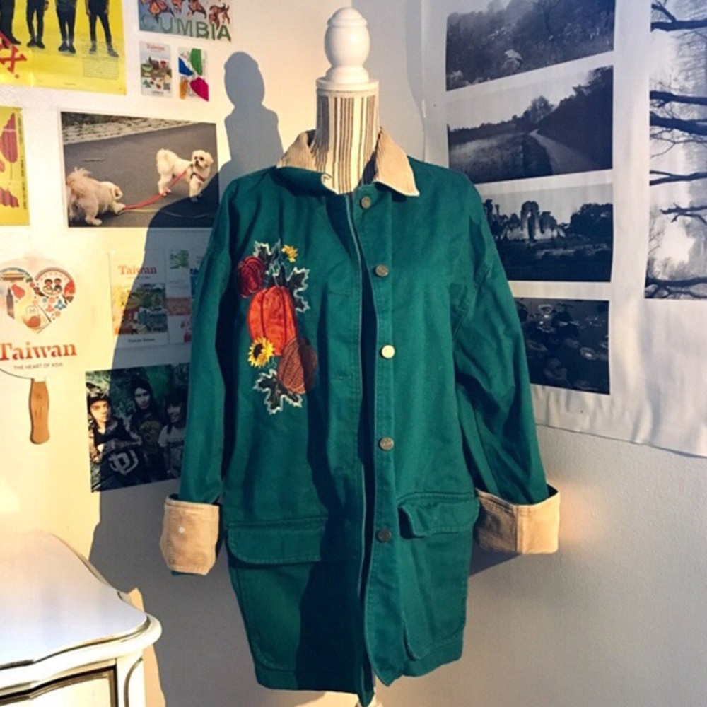 Vintage Teal Denim Autumn Jacket